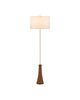 Currey and Company - 8000-0175 - One Light Floor Lamp - Lathe - Natural/Brushed Brass