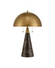 Currey and Company - 6000-1065 - Two Light Desk Lamp - Edith - Coffee Brown/Antique Brass