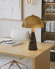 Currey and Company - 6000-1065 - Two Light Desk Lamp - Edith - Coffee Brown/Antique Brass