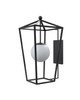 Currey and Company - 5500-0062 - One Light Wall Sconce - Denison - Midnight / Frosted White