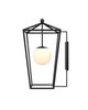 Currey and Company - 5500-0061 - One Light Wall Sconce - Denison - Midnight / Frosted White