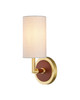 Currey and Company - 5000-0298 - One Light Wall Sconce - Ellerston - Saddle Brown/Brushed Brass