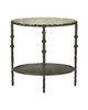 Currey and Company - 4000-0284 - Side Table - Spalzato - Aged Brass / Antique Glass