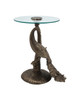 Currey and Company - 4000-0255 - Accent Table - Paonne - Antique Gold/Clear