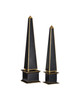 Currey and Company - 1200-1129 - Obelisk Set of 2 - Daphne - Black / Gold