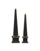 Currey and Company - 1200-1129 - Obelisk Set of 2 - Daphne - Black / Gold