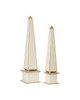 Currey and Company - 1200-1128 - Obelisk Set of 2 - Daphne - Ivory / Gold