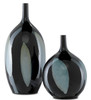 Currey and Company - 1200-0408 - Vase - Let Us Twist The Glass Collection - Black/Steel Blue