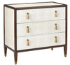Currey and Company - 3000-0141 - Chest - Evie - Ivory/Dark Walnut/Brass