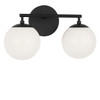 Generation Lighting - GLV1842MBKE - Two Light Vanity - Nube - Midnight Black