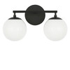 Generation Lighting - GLV1842MBK - Two Light Vanity - Nube - Midnight Black