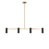 Generation Lighting - GLC2074SBE - Four Light Linear Chandelier - Zentro - Satin Brass