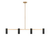 Generation Lighting - GLC2074SBE - Four Light Linear Chandelier - Zentro - Satin Brass