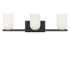 Generation Lighting - GLV1973MBKE - Three Light Vanity - Neblina - Midnight Black
