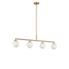 Generation Lighting - GLC1814SBE - Four Light Linear Chandelier - Nube - Satin Brass