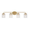 Generation Lighting - GLV1134SB - Four Light Vanity - Eisele - Satin Brass