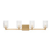 Generation Lighting - GLV1044EN/SB - Four Light Wall / Bath - Lando - Satin Brass