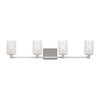 Generation Lighting - GLV1034EN/BS - Four Light Wall / Bath - Parker - Brushed Steel