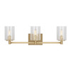 Generation Lighting - GLV1033EN/SB - Three Light Wall / Bath - Parker - Satin Brass