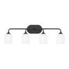 Generation Lighting - GLV1024EN3/MBK - Four Light Vanity - Emile - Midnight Black