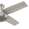 Hunter - 59335 - 44" Ceiling Fan - Dempsey - Brushed Nickel