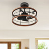 Hunter - 50107 - 22" Fandelier - Bridgette Fandelier - Matte Black