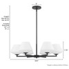 Hunter - 48096 - Six Light Chandelier - Celestial Valley - Matte Black