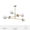 Hunter - 13207 - Six Light Chandelier - Hepburn - Alturas Gold