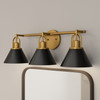 Hunter - 13169 - Three Light Vanity - Carrington Isle - Matte Black