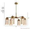 Hunter - 13230 - Six Light Chandelier - Beverly Glen - Luxe Gold