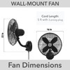 Hunter - 97318 - Wall Fan - 400102 - Matte Black