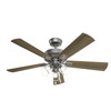 Hunter - 52534 - 52" Ceiling Fan - Crestfield - Matte Silver