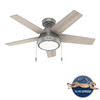 Hunter - 51384 - 44" Ceiling Fan - Burroughs - Matte Silver