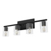Hunter - 48031 - Four Light Bathroom Vanity - Kerrison - Natural Black Iron