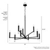 Hunter - 45232 - Nine Light Chandelier - Sunjai - Matte Black