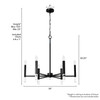 Hunter - 45231 - Six Light Chandelier - Sunjai - Matte Black
