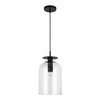 Alora - PD515408MBCL - One Light Pendant - Sylvia - Matte Black/Clear Glass