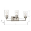 Minka-Lavery - 2643-84 - Three Light Vanity - Binsly - Brushed Nickel