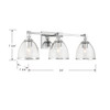 Minka-Lavery - 15023-77 - Three Light Vanity - Wynnfrost - Chrome