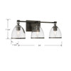 Minka-Lavery - 15023-749 - Three Light Vanity - Wynnfrost - Rustic Gun Metal