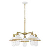 Minka-Lavery - 5139-799 - Five Light Chandelier - Downtown Edison - White And Soft Brass