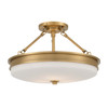 Minka-Lavery - 14086-732 - Three Light Semi-Flush Mount - Halora - Legacy Brass