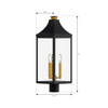 Minka-Lavery - 78306-734 - Three Light Outdoor Post Lantern - Hurstborne - Dark Matte Black
