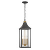 Minka-Lavery - 78304-734 - Three Light Outdoor Hanging Lantern - Hurstborne - Dark Matte Black