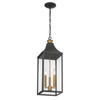 Minka-Lavery - 78304-734 - Three Light Outdoor Hanging Lantern - Hurstborne - Dark Matte Black