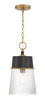 Minka-Lavery - 192-876 - One Light Pendant - Stamford - Dark Matte Black