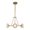 Alora - CH346028VBAR - LED Chandelier - Dahlia - Vintage Brass/Alabaster