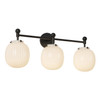 Alora - VL579328MBGR - Three Light Bathroom Vanity - Cherise - Matte Black/Glossy Ribbed Opal Glass