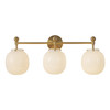 Alora - VL579328BGGR - Three Light Bathroom Vanity - Cherise - Brushed Gold/Glossy Ribbed Opal Glass