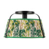 Alora - SF675213MBGL - One Light Semi-Flush Mount - Scout - Matte Black/Green Linen
